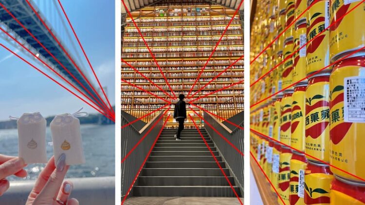 放射線構図の写真の例